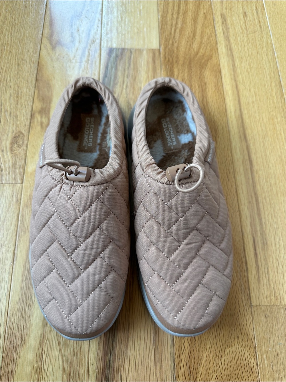Skechers Quilted Slip-On Sneakers in Taupe